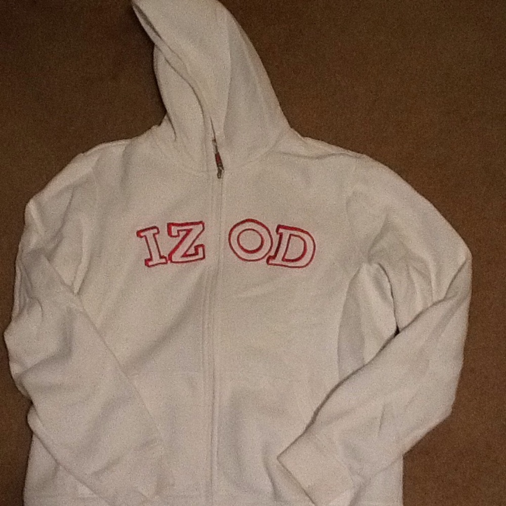 IZOD white sweat shirt hoodie size XL/TG